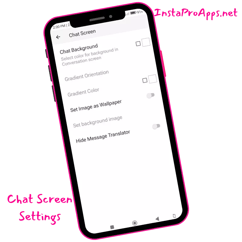 Chat Screen Settings