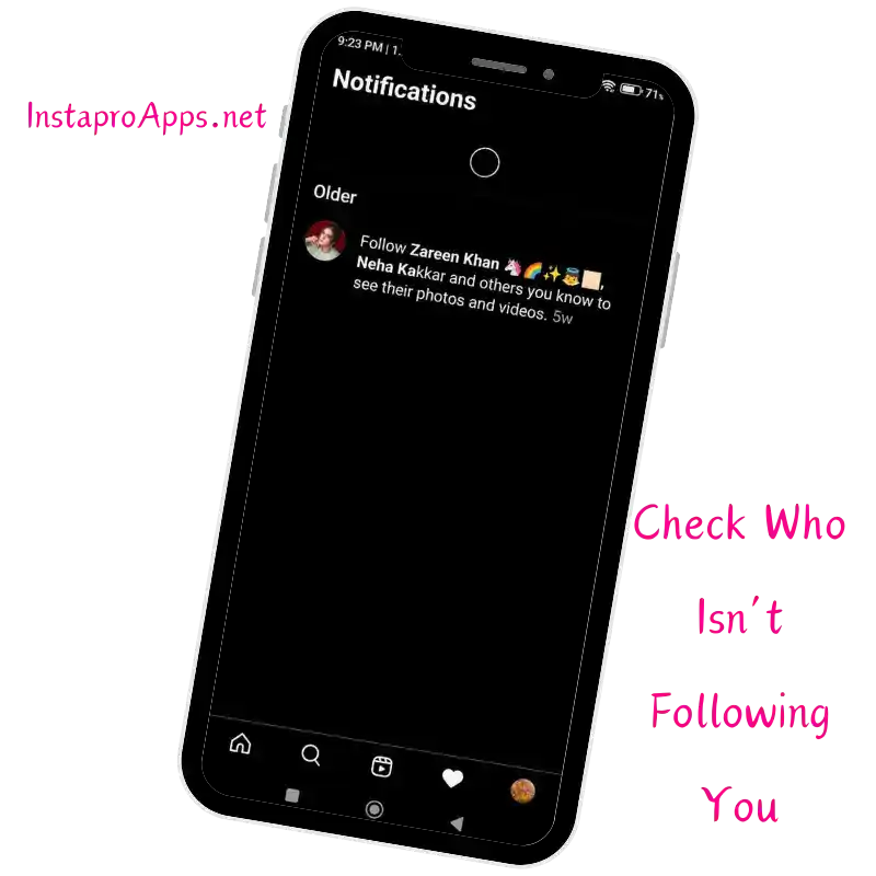 Check who isnt following you back in Insta pro 2 Apk